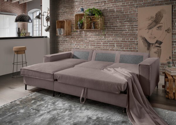 ROHOVÁ SEDAČKA, textil, sivohnedá P & B - Sedačky, Online Only