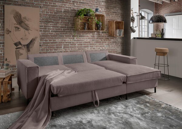 ROHOVÁ SEDAČKA, textil, sivohnedá P & B - Sedačky, Online Only