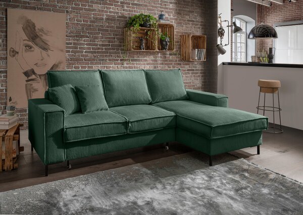 ROHOVÁ SEDAČKA, textil, tmavozelená P & B - Sedačky, Online Only