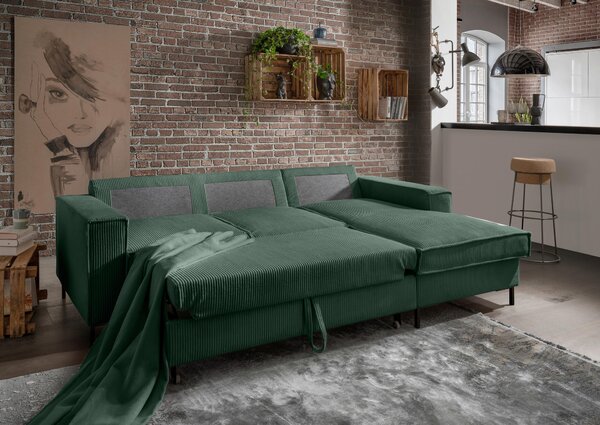 ROHOVÁ SEDAČKA, textil, tmavozelená P & B - Sedačky, Online Only