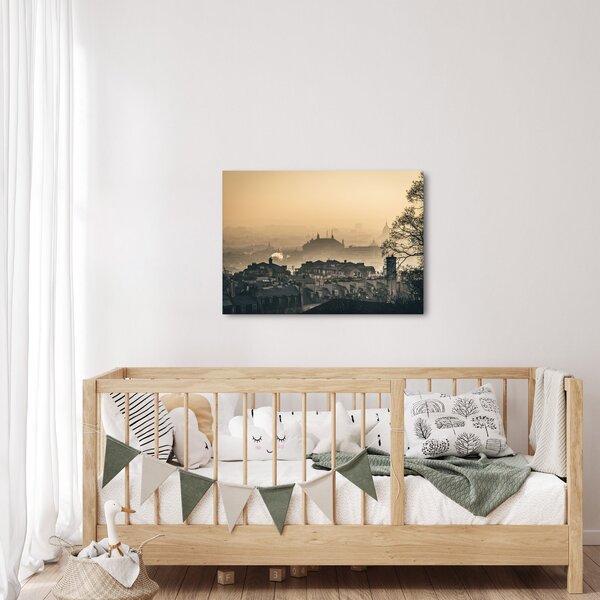Obraz - Mesto pod hmlou (70x50 cm)