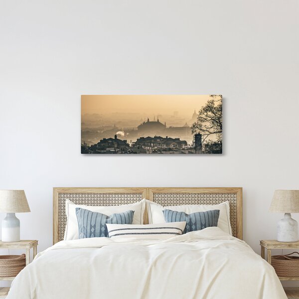 Obraz - Mesto pod hmlou (120x50 cm)