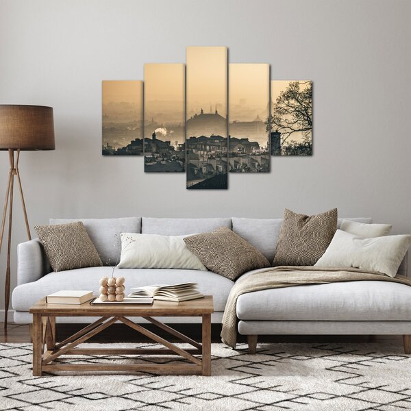 Obraz - Mesto pod hmlou (150x105 cm)