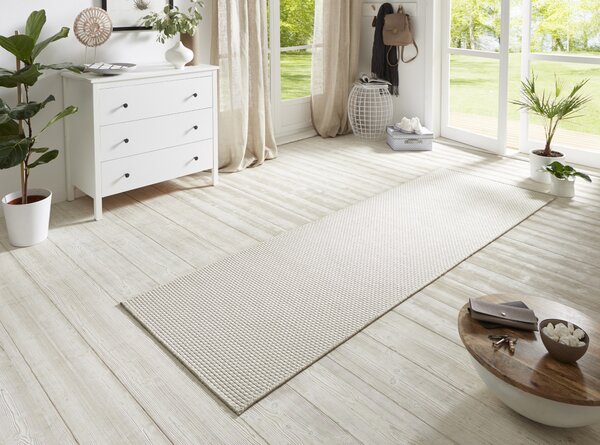 BT Carpet , Behúň Nature 104270 Ivory – na von aj na doma, 80x250, biela, chodba / predsieň