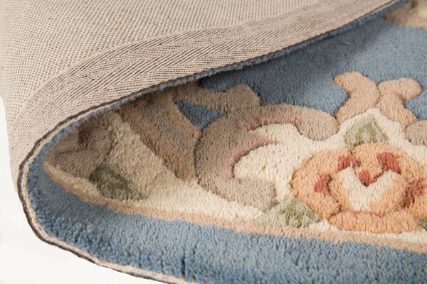 Flair Rugs , Ručne všívaný kusový koberec Lotus premium Blue, 75x150, modrá, chodba / predsieň