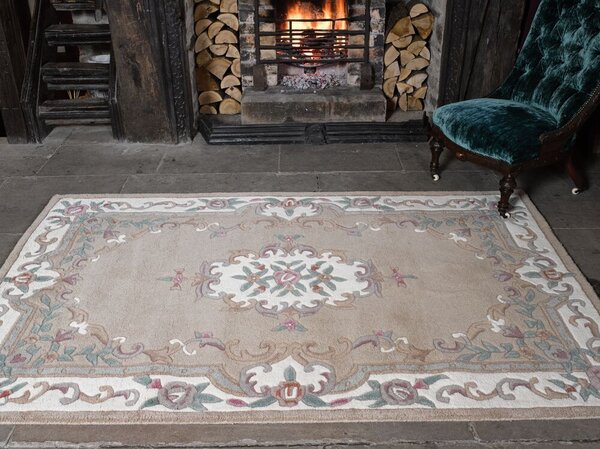Flair Rugs , Ručne všívaný kusový koberec Lotus premium Fawn, 75x150, béžová, chodba / predsieň