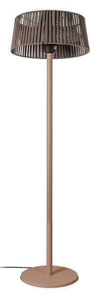 Stojanový ohrievač Pyravo, hnedý, 200 cm, hliník, IP44 – Lucande Lucande, Pyravo, Hnedá / Hrdzavá, Kov, Moderný