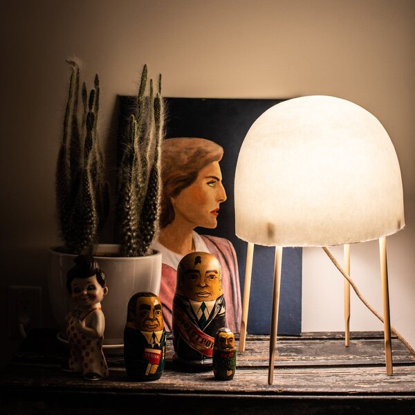 Stolové Lampa Foscarini, Kurage, Biela, Obývacia izba, Drevo, Dizajnový