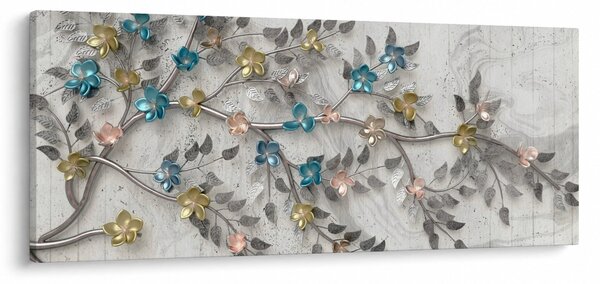 Obraz- Na vetve - abstraktné (120x50 cm)