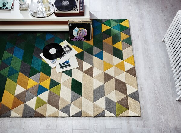Flair Rugs , Ručne všívaný kusový koberec Illusion Prism Green / Multi, 120x170, viacfarebná, obývacia izba