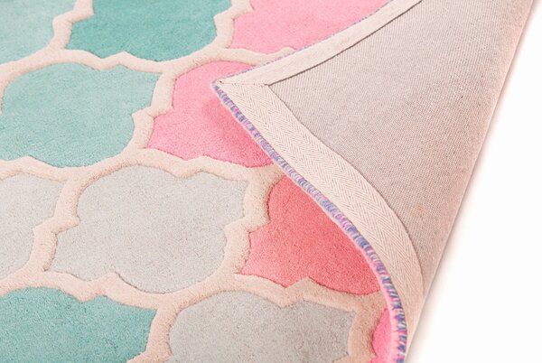 Flair Rugs , Ručne všívaný kusový koberec Illusion Rosella Pink / Blue, 80x150, viacfarebná, chodba / predsieň