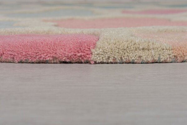 Flair Rugs , Ručne všívaný kusový koberec Illusion Rosella Pink / Blue, 80x150, viacfarebná, chodba / predsieň