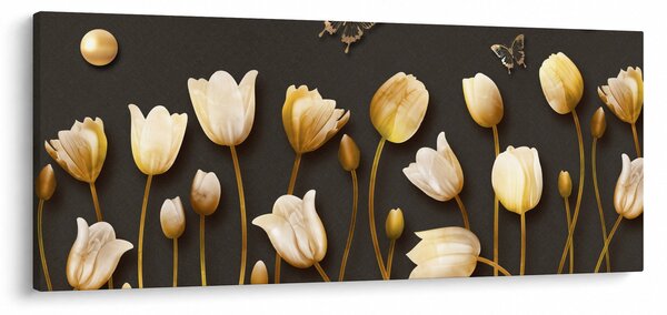 Obraz - Tulipány - abstraktné (120x50 cm)