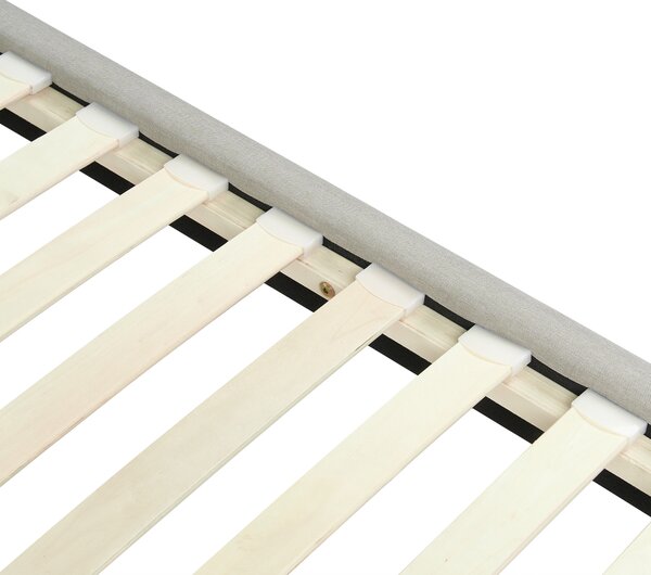 Posteľ béžová látkové čalúnenie prešívané čelo lamelový rošt 120 x 200 cm kovové nohy moderný štýl spálňa