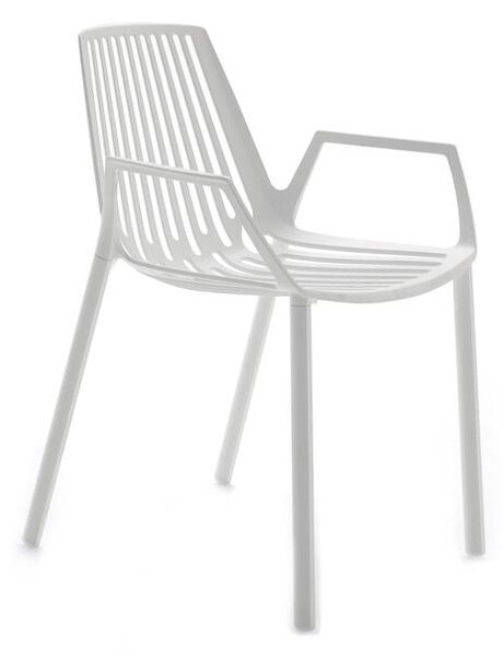 Fast Hliníkové stohovateľné jedálenské kreslo Rion, Fast, 55x56x79 cm, hliník farba biela white