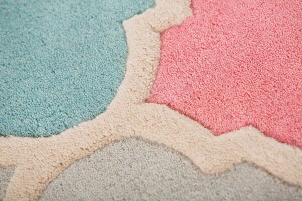 Flair Rugs , Ručne všívaný kusový koberec Illusion Rosella Pink / Blue, 80x150, viacfarebná, chodba / predsieň