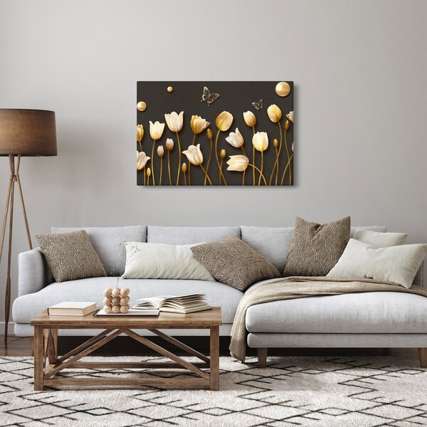 Obraz - Tulipány - abstraktné (90x60 cm)