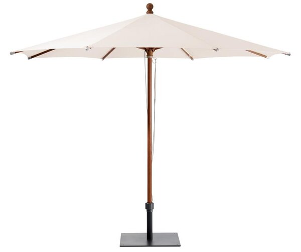 Glatz Drevený slnečník Piazzino, Glatz, okrúhly 350 cm (3,5 m), rám červeno lakované eukalyptové drevo, poťah polyester 220 g/m2 natur