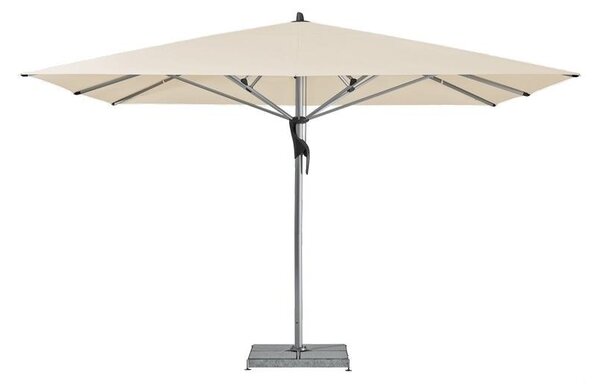 Glatz Profesionálny slnečník Fortello s LED osvetlením 230V, Glatz, štvorcový 400x400 cm (4x4 m), rám eloxovaný hliník, poťah polyester 220 g/m2 natur
