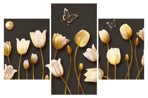 Obraz - Tulipány - abstraktné (90x60 cm)