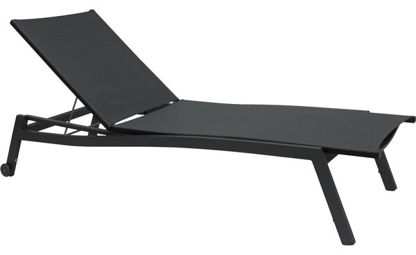 Stern Polohovateľné ležadlo Allround, Stern, 201x70x38 cm, rám lakovaný hliník sivý (graphite), výplet textilen striebornočierny (silver grey)