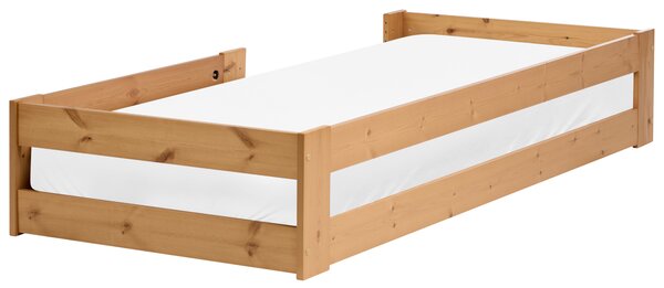Nízka detská posteľ hnedá borovicové drevo 90 x 200 cm lamelový rám postele moderná detská izba