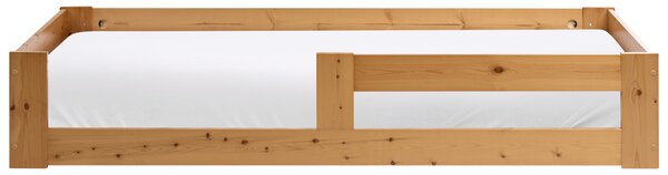 Nízka detská posteľ hnedá borovicové drevo 90 x 200 cm lamelový rám postele moderná detská izba