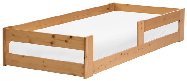 Nízka detská posteľ hnedá borovicové drevo 90 x 200 cm lamelový rám postele moderná detská izba