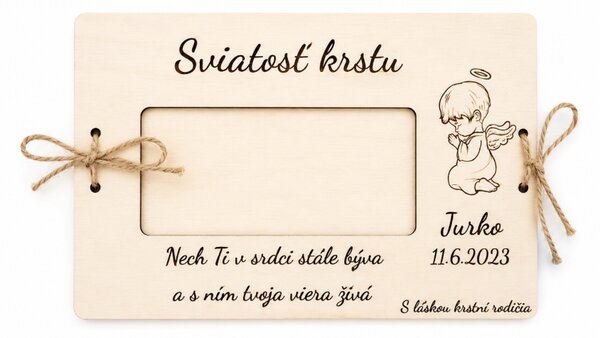 Darčeková obálka ku krstu – anjelik