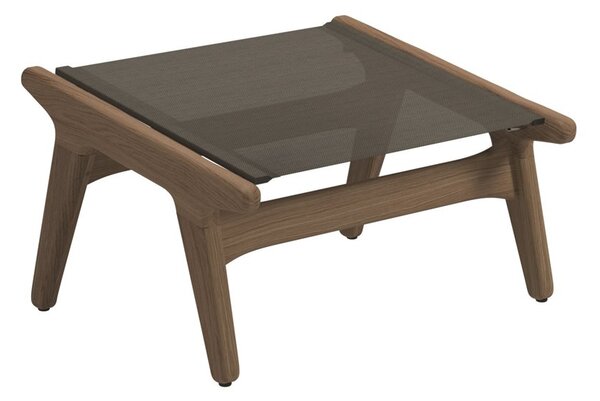 Gloster Teaková podnožka Bay pre polohovateľné kreslo, Gloster, 70x59,5x40 cm, rám teak, výplet Batyline farba anthracite