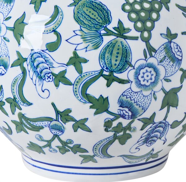 Váza na kvety biela a modrá z porcelánu dekoratívny doplnok starožitný vintage dizajn