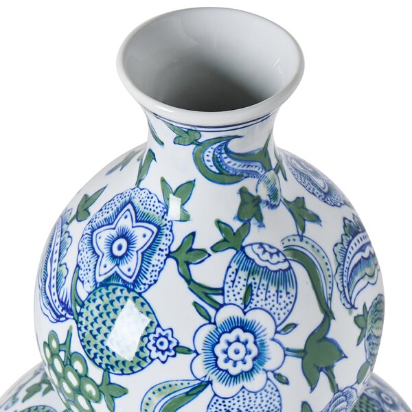 Váza na kvety biela a modrá z porcelánu dekoratívny doplnok starožitný vintage dizajn