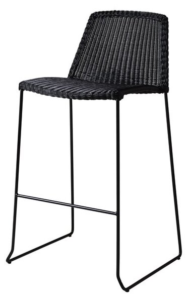 Cane-line Stohovateľná barová stolička Breeze, Cane-line, 53x53x101 cm, rám kov farba black, výplet umelý ratan farba black