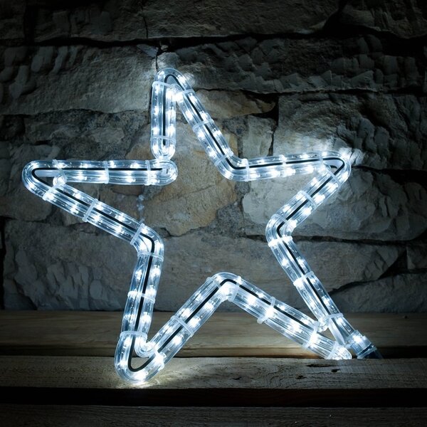 DECOLED LED svetelný motív - hviezda, ľadová biela