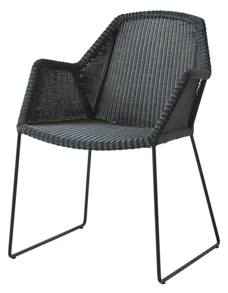 Cane-line Jedálenské kreslo Breeze, Cane-line, 60x62x83 cm, rám kov farba black, výplet umelý ratan farba black