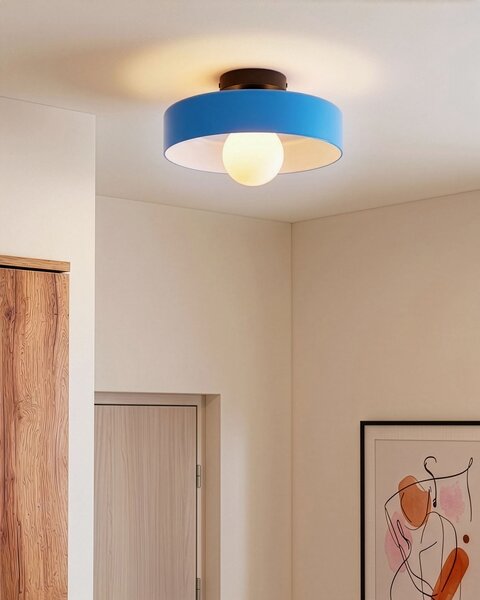 Stropná lampa modrá sklenené tienidlo na nízky strop moderný štýl obývacia izba