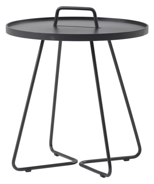 Cane-line Odkladací stolík L On-the-move, Cane-line, okrúhly 52x60 cm, hliník farba black