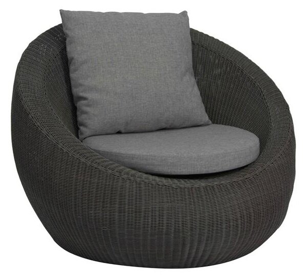 Stern Nízke kreslo Anny, Stern, 110x107x84 cm, umelý ratan sivý (basalt grey), sedáky 100% polyakryl sivý (silk grey)
