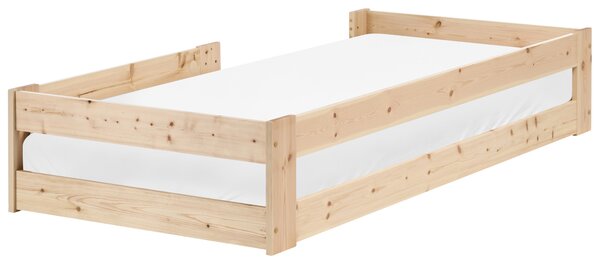 Nízka detská posteľ svetlohnedá borovicové drevo 90 x 200 cm lamelový rám postele moderná detská izba