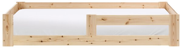 Nízka detská posteľ svetlohnedá borovicové drevo 90 x 200 cm lamelový rám postele moderná detská izba