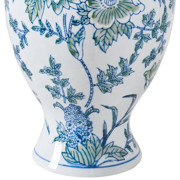 Váza na kvety biela a modrá z porcelánu dekoratívny doplnok starožitný vintage dizajn