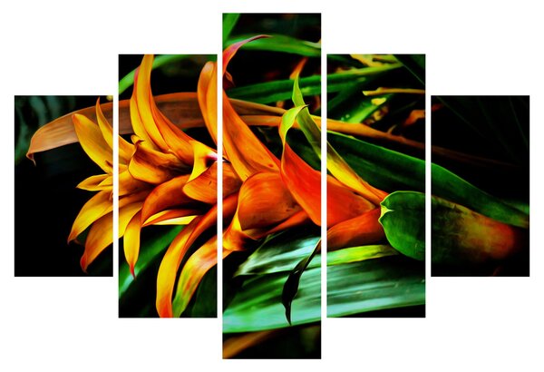 Obraz oranžovej kytice (150x105 cm)