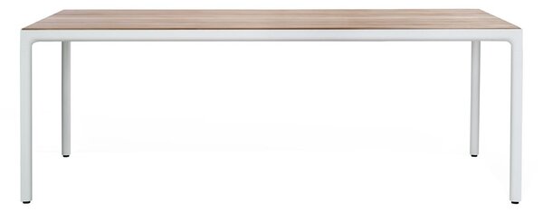 Tribu Jedálenský stôl Illum, Tribu, obdĺžnikový 212x100x76 cm, rám hliník farba white, doska teak