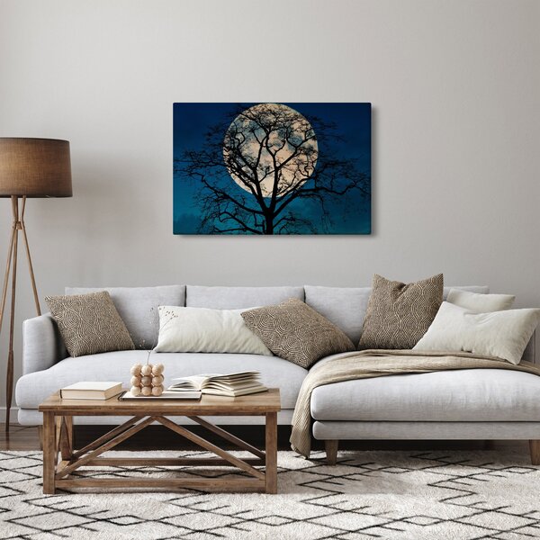Obraz stromu so splnom (90x60 cm)