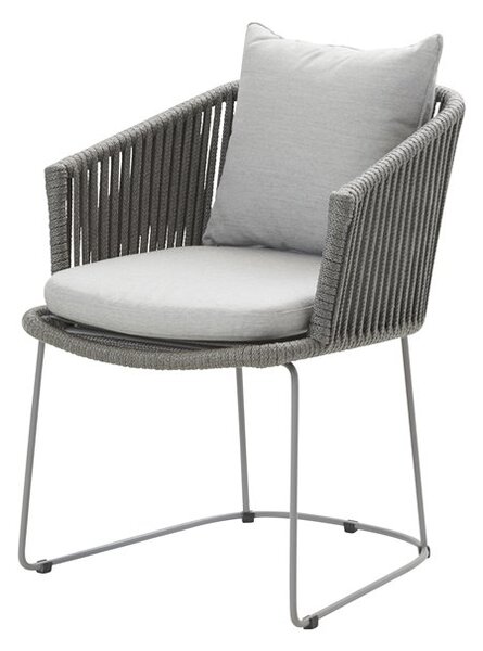 Cane-line Jedálenské kreslo Moments, Cane-line, 58x62x76 cm, rám kov, výplet lanko Soft Rope grey, bez sedákov, možno kúpiť len po 2 ks