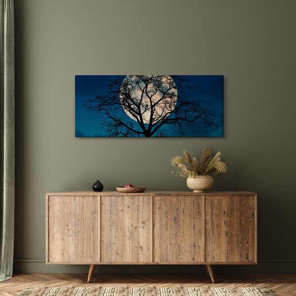 Obraz stromu so splnom (120x50 cm)