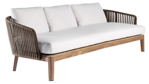 Tribu Teaková 3-miestna pohovka Mood, Tribu, 233x91x69 cm, rám teak, výplet lanko farba earthbrown, bez sedákov