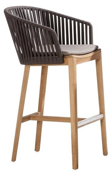 Tribu Teaková barová stolička Mood, Tribu, 62x60x108 cm, rám teak, výplet lanko farba earthbrown, bez sedákov