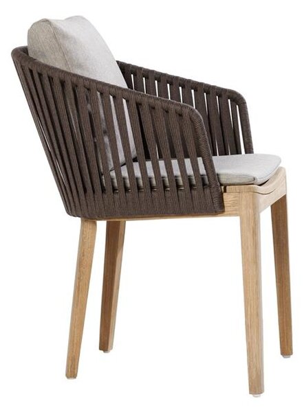 Tribu Teaková jedálenská stolička Mood, Tribu, rám teak, výplet lanko farba earthbrown, bez sedákov