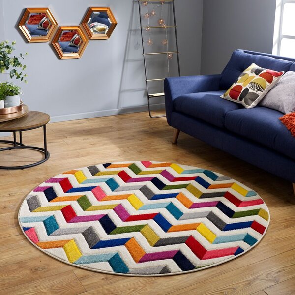 Flair Rugs , Kusový koberec Spectrum Bolero Multi kruh, 160x160 (priemer) kruh, viacfarebná, kancelária